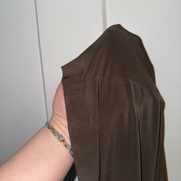 Norma Kamali Long Sleeve Turtle Fishtail Gown in Chocolate Medium - Picture 5 of 7